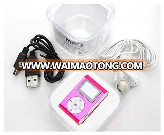 Mini Clip MP3 Player Support 2/4/8/16/32GB TF Card With USB Cable Earphone and Retail Box Packing Free Shipping Silver